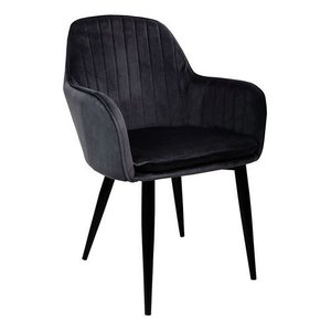 Cadeira Poltrona Vintage Eames em Tecido de Veludo Preto:veludo Preto/preto/listras