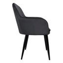 Ver imagem 3 de Cadeira Poltrona Vintage Eames em Tecido de Veludo Preto:veludo Preto/preto/listras