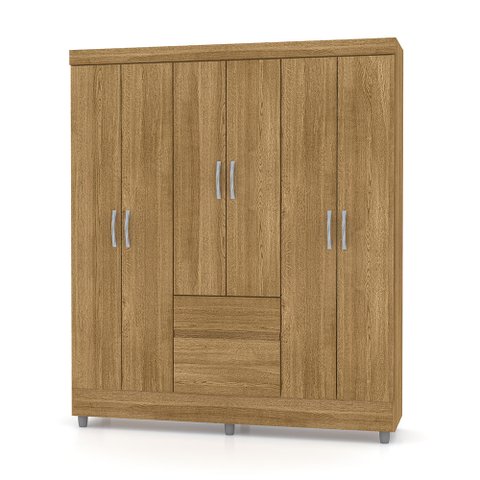 Guarda Roupa Solteiro 6 Portas 153 Cm Rio Plus Branco - Pallazio