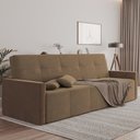 Ver imagem 1 de Sofa Cama 4 Lugares Retrátil e Reclinável Paris 2m Veludo Marrom