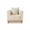 Ver imagem 6 de Kit Sofá 3 Lugares e 2 Poltronas Beny Viena Suede Bege - Madeira Prima Deccor