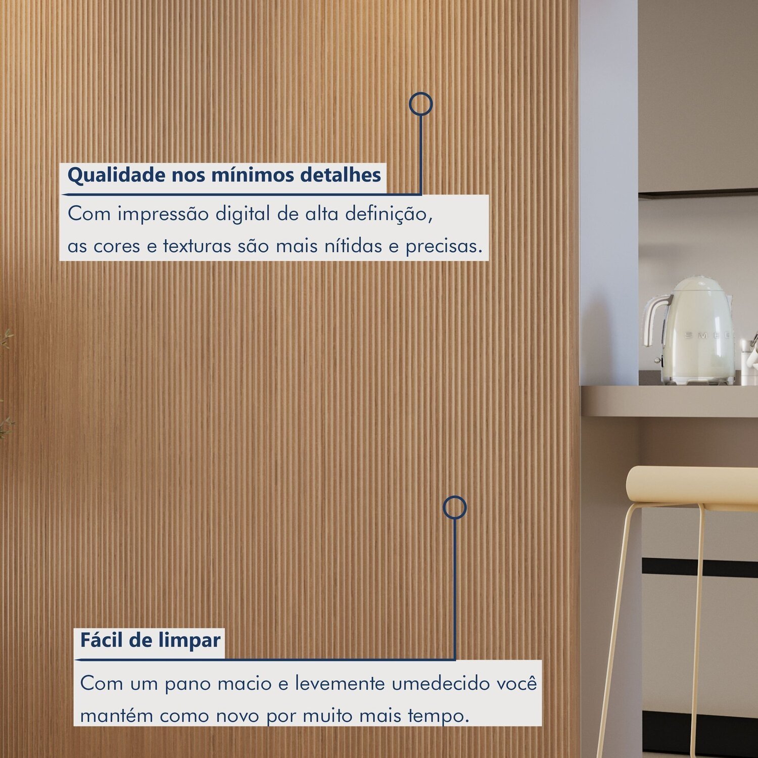 Painel Ripado Toronto 2,50x1,74x3,3mm(4,35)m²  Ecorevest - 5