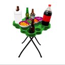 Ver imagem 1 de Mesa Petisqueira Dobrável para Copos e Garrafas Pés de Ferro Verde