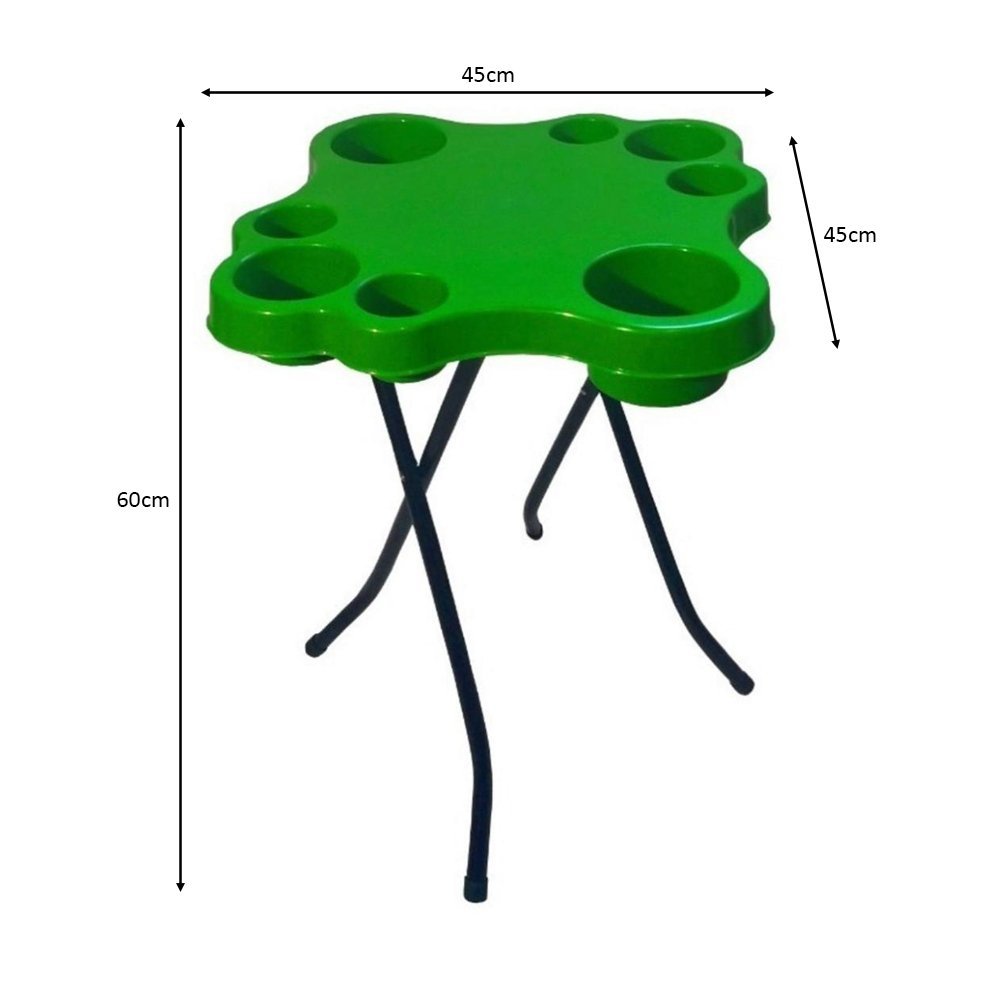 Mesa Petisqueira Dobrável para Copos e Garrafas Pés de Ferro Verde - 3