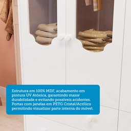 Quarto Infantil com Guarda-roupas e Cômoda com Janelas 100% Mdf Maya Provençal Espresso Móveis - 6