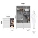 Ver imagem 4 de Quarto Infantil com Guarda-Roupas e Cômoda com Janelas 100% MDF Maya Provençal Yescasa Branco/Brilho