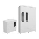 Ver imagem 3 de Quarto Infantil com Guarda-Roupas e Cômoda com Janelas 100% MDF Maya Provençal Yescasa Branco/Brilho