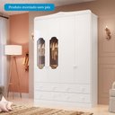 Ver imagem 5 de Quarto Infantil com Guarda-Roupas e Cômoda com Janelas 100% MDF Maya Provençal Yescasa Branco/Brilho