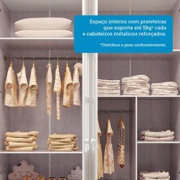 Quarto Infantil com Guarda-roupas e Cômoda com Janelas 100% Mdf Maya Provençal Espresso Móveis - 8