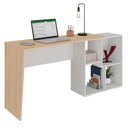 Ver imagem 1 de Mesa Escrivaninha 2 em 1 com Nichos Arbo A06 Carvalho/branco - Mpozenato