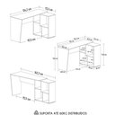 Ver imagem 4 de Mesa Escrivaninha 2 em 1 com Nichos Arbo A06 Carvalho/branco - Mpozenato