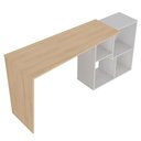 Ver mais imagens de Mesa Escrivaninha 2 em 1 com Nichos Arbo A06 Carvalho/branco - Mpozenato