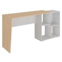 Ver imagem 5 de Mesa Escrivaninha 2 em 1 com Nichos Arbo A06 Carvalho/branco - Mpozenato