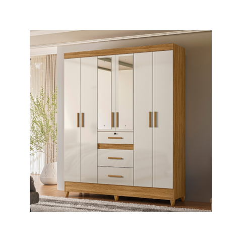 Guarda Roupa Casal Itatiba 6 Portas Freijó Off White Cod: 683.014