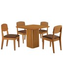 Ver imagem 2 de Conjunto Mesa de Jantar 90cm com 4 Cadeiras 100% MDF Multimóveis Crrft-CON053 Madeirado/Marrom
