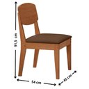 Ver imagem 4 de Conjunto Mesa de Jantar 90cm com 4 Cadeiras 100% MDF Multimóveis Crrft-CON053 Madeirado/Marrom