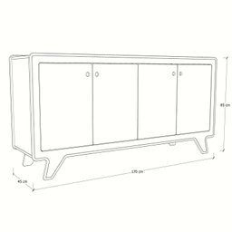 Buffet para Sala de Jantar 4 Portas James 170cm x 45cm x 85cm - 7