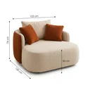Ver imagem 3 de Poltrona Decorativa com Almofadas New Íris 120cm em Bouclé Bege e Terracota