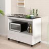 Balcão Armário Para Forno e Cooktop Diamante Branco Brilho - 1