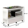Balcão Armário Para Forno e Cooktop Diamante Branco Brilho - 3