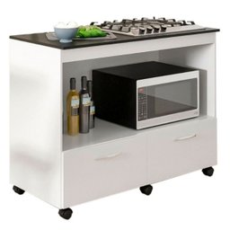 Balcão Armário Para Forno e Cooktop Diamante Branco Brilho - 2