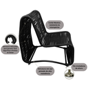 Ver imagem 6 de Poltrona Descanso Lotus em Aço e Corda Náutica para Varanda Gourmet Moderna