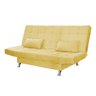 Sofá Cama Retrátil Reclinável 2 Lugares Gabriela Com 2 Almofadas Suede Amarelo - Ninho Decor - 2