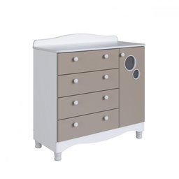 Cômoda Infantil Encanto 4 Gavetas e 1 Porta Cinnamon/branco - Completa Móveis - 2