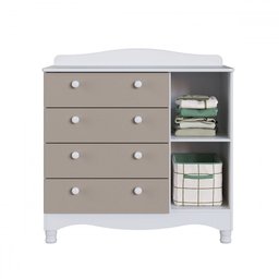 Cômoda Infantil Encanto 4 Gavetas e 1 Porta Cinnamon/branco - Completa Móveis - 3