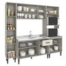Cozinha Modulada Compacta Max 220 x 195 Cm 4 Peças 11 Portas 1 Gaveta MDP Cinza Champanhe - ClickLar - 2