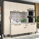 Ver imagem 1 de Cozinha Modulada Compacta Max 220 X 195 Cm 4 Peças 11 Portas 1 Gaveta Mdp Cinza Champanhe - Clicklar