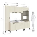 Ver imagem 3 de Cozinha Modulada Compacta Max 220 X 195 Cm 4 Peças 11 Portas 1 Gaveta Mdp Cinza Champanhe - Clicklar