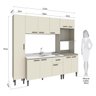Cozinha Modulada Compacta Max 220 x 195 Cm 4 Peças 11 Portas 1 Gaveta MDP Cinza Champanhe - ClickLar - 3