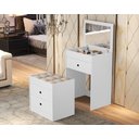 Ver imagem 6 de Penteadeira Cômoda Gavetas Versátil Escrivaninha Quarto Make:branca