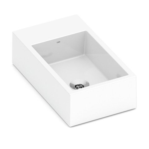 Kit com 3 Cuba Apoio 44CMX25CM com Mesa Basic CURVE1 Celite Branco