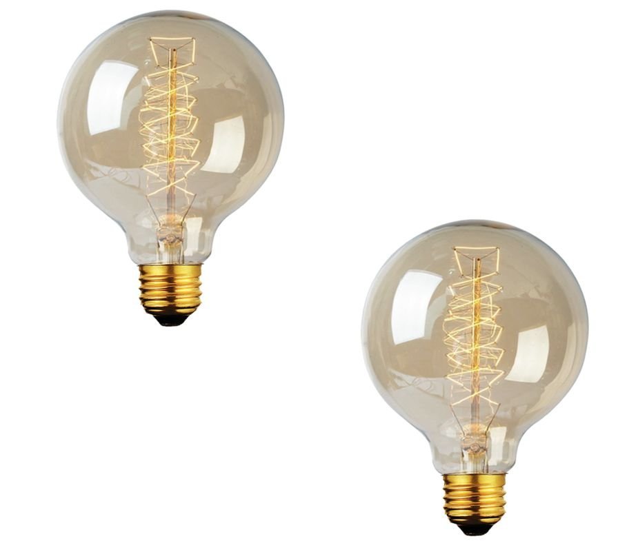 Kit 02 Lâmpada Filamento de Carbono Vintage G95 40W 220V Atelier Luz - 1