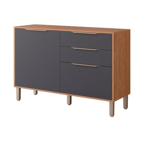 Gabinete de Cozinha Modulado Balcão Divina C/2 Gavetas e 2 Portas C/tampo 120 Cm Freijo/titanium -