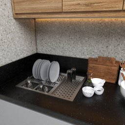 Pia Quadrada Inox C/ P/ Cozinha P/ Cozinha Escorredor - 3