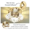 6 Spot Cristal Base Dourada Embutido Transparente Sala Bet11 - 2