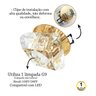 6 Spot Cristal Base Dourada Embutido Transparente Sala Bet11 - 4