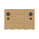 Ver imagem 7 de Cômoda Infantil 125cm 2 Portas com Vidro e 4 Gavetas Sonho Multimóveis Mp4475 Madeirado