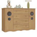 Ver imagem 2 de Cômoda Infantil 125cm 2 Portas com Vidro e 4 Gavetas Sonho Multimóveis Mp4475 Madeirado