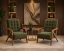 Ver imagem 1 de Kit Poltronas Veludo Verde Musco