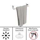 Ver imagem 5 de Porta Toalha Rosto Ventosa Suporte Banheiro Inox Elg