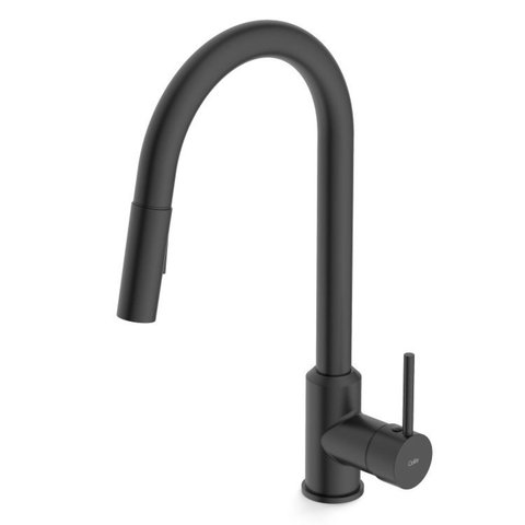 Kit com 3 Monocomando de Mesa para Cozinha com Bica Extraível "U" Prática Celite Preto/Matte
