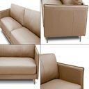 Ver imagem 5 de Sofá Decorativo Anthony 3 Lugares Sala de Estar 240cm Pés em Aço Couro Nude G88 - Gran Belo