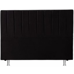 Cabeceira Cama de Casal 138x110 Suede Preto Keiko Colchões - 1