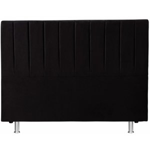 Cabeceira Cama de Casal 138x110 Suede Preto Keiko Colchões