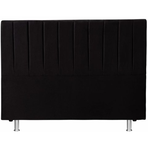 Cabeceira Cama de Casal 138x110 Suede Preto Keiko Colchões