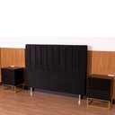 Ver imagem 3 de Cabeceira Cama de Casal 138x110 Suede Preto Keiko Colchões